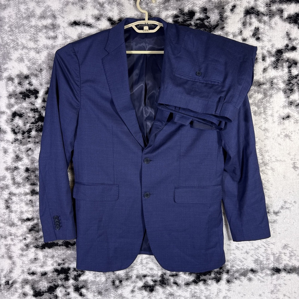 Banana Republic Reda Flexo Suit Mens Size 40R Jacket/ 33x29 Pants Navy Blue Wool